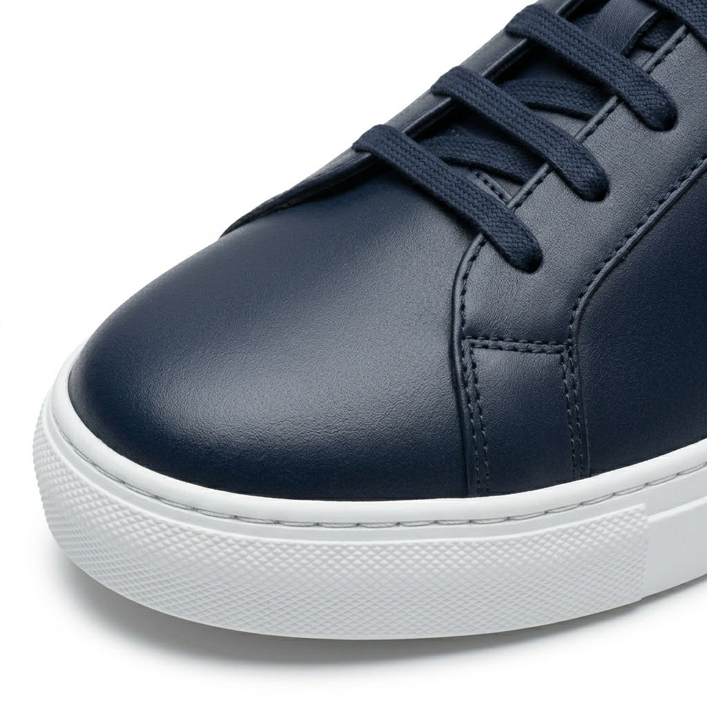 Sleek Navy Leather Trainers