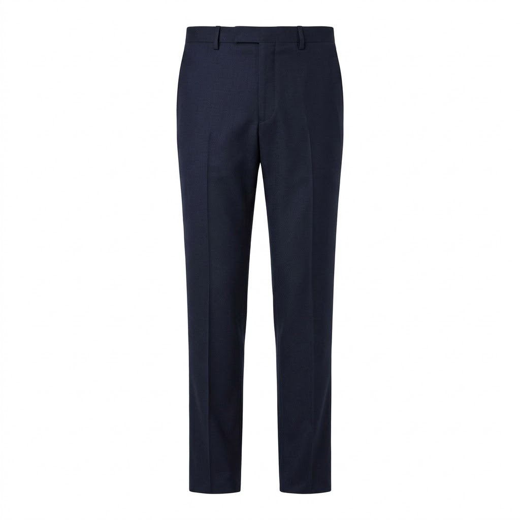 Classic Navy Merino Wool Trousers