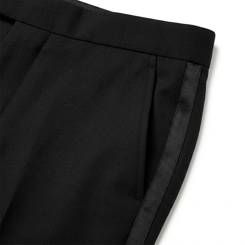 Premium Black Wool Evening Trousers