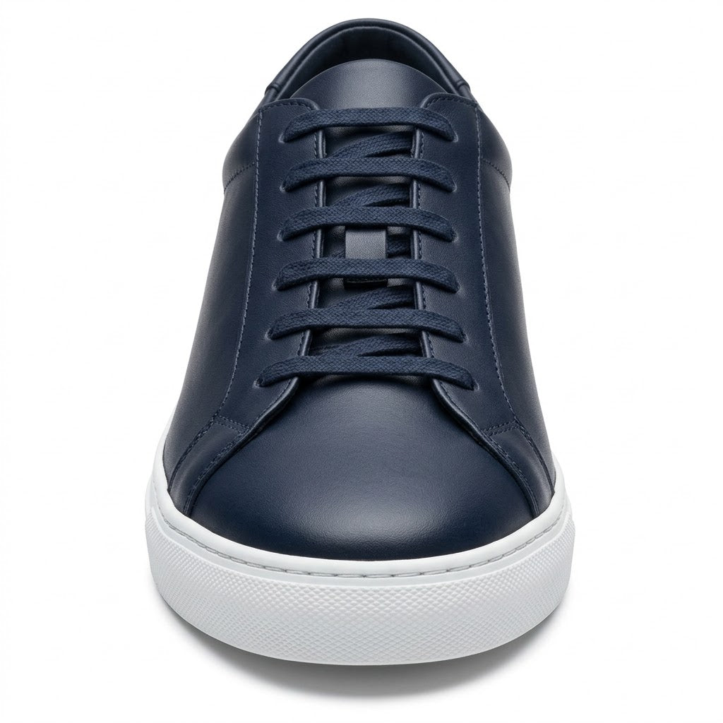 Sleek Navy Leather Trainers