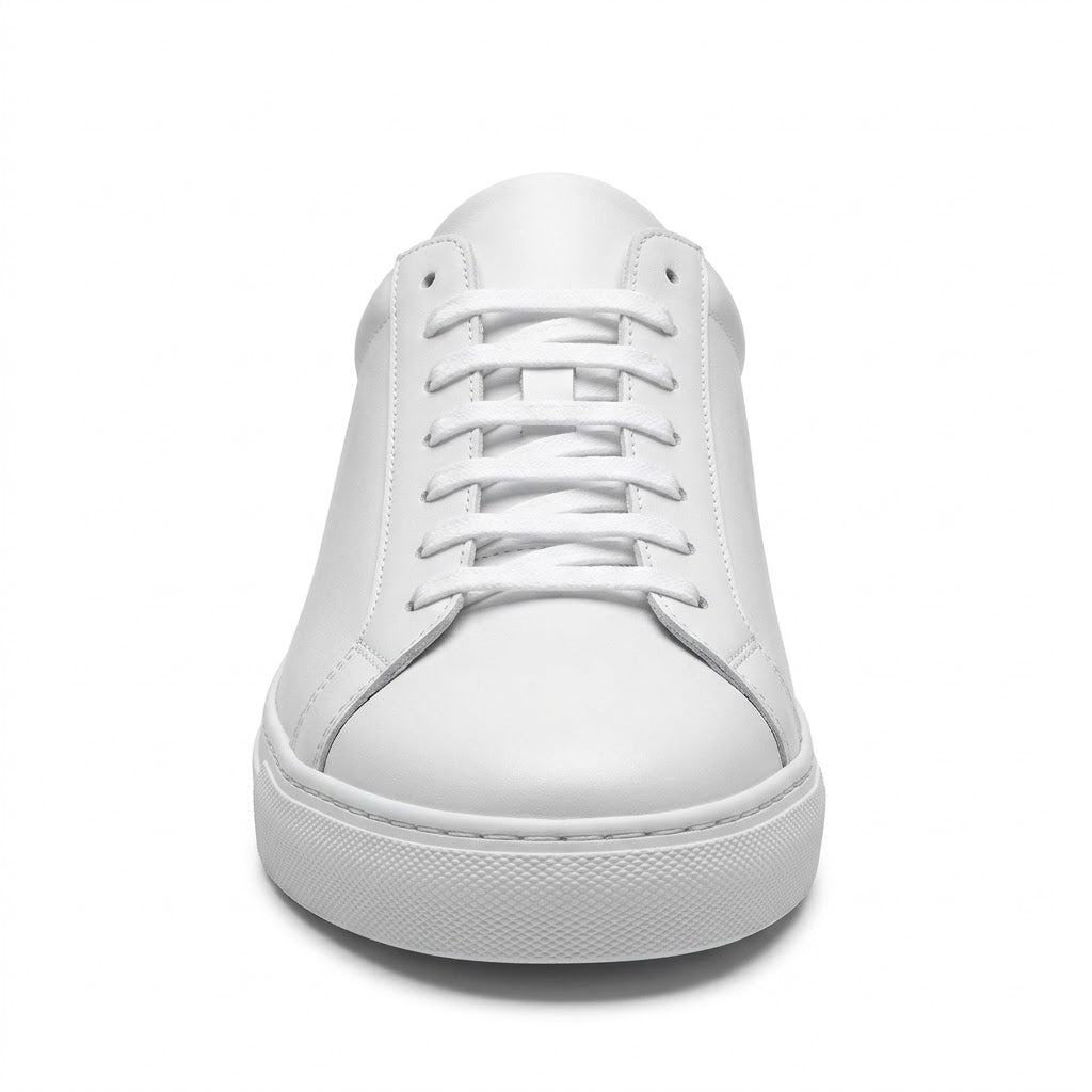 Premium White Leather Low-Tops